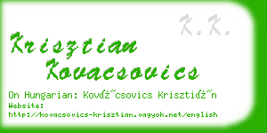 krisztian kovacsovics business card